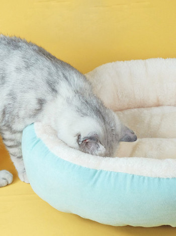 Βελούδινο κρεβάτι για γάτες σε διάφορα χρώματα
