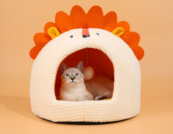 Βελούδινο κρεβάτι με στοιχείο 3D - κατάλληλο για γάτες