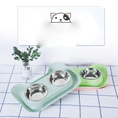 Διπλό ανοξείδωτο μπολ για γάτες ή σκύλους