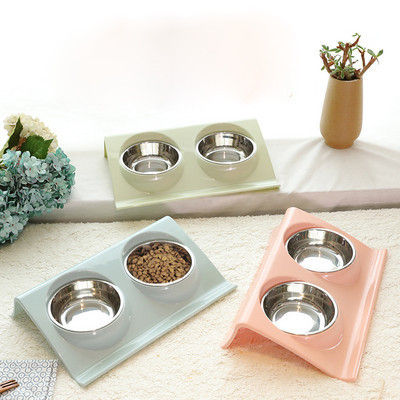 Διπλό μπολ για φαγητό και νερό για σκύλους ή γάτες