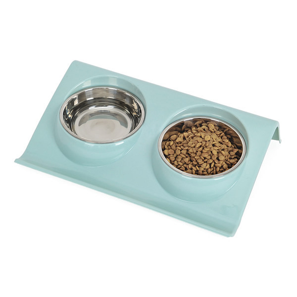 Kahekordne kauss toidu ja vee jaoks koertele või kassidele
