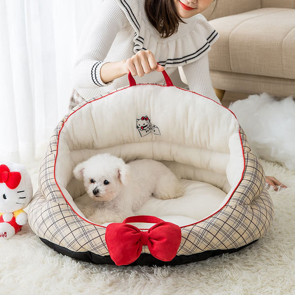 Κρεβάτι για γάτες με λευκή κορδέλα