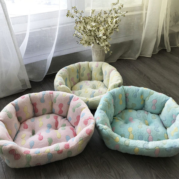 Trijų spalvų minkštas pūkų lova katėms