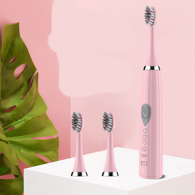 Trijų spalvų elektrinis dantų šepetėlis minkštais šereliais