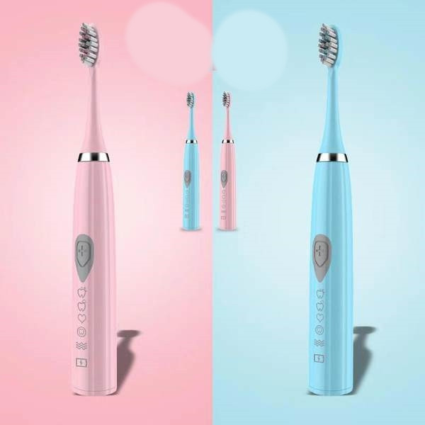 Trijų spalvų elektrinis dantų šepetėlis minkštais šereliais