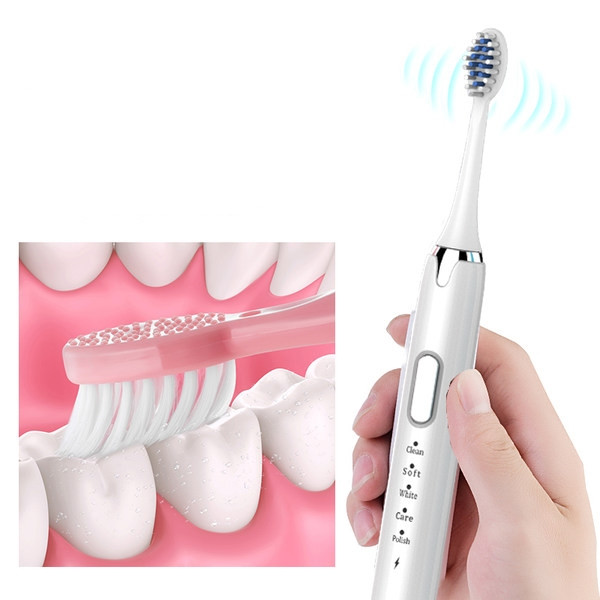 Elektriskā zobu birste ar mīkstiem sariem un papildu uzgali