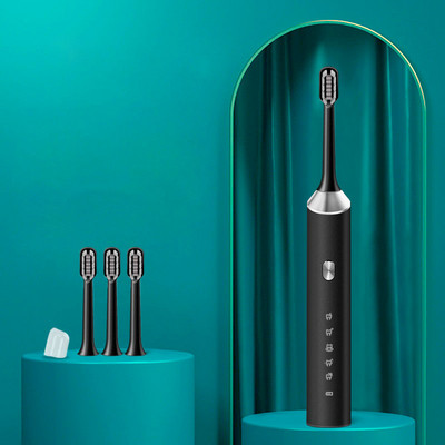 Elektrinis šepetys su minkštais šereliais ir keturiomis galvutėmis