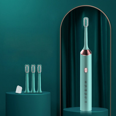 Elektrinis šepetys su minkštais šereliais ir keturiomis galvutėmis