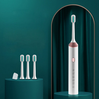 Elektrinis šepetys su minkštais šereliais ir keturiomis galvutėmis