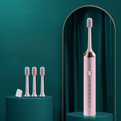 Elektrinis šepetys su minkštais šereliais ir keturiomis galvutėmis