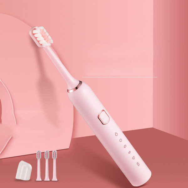 Electric brush with soft bristles and four heads