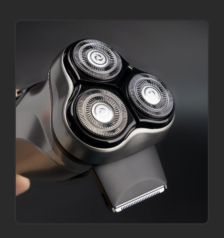 Elektriskais skuveklis vīriešiem ar trim galvām