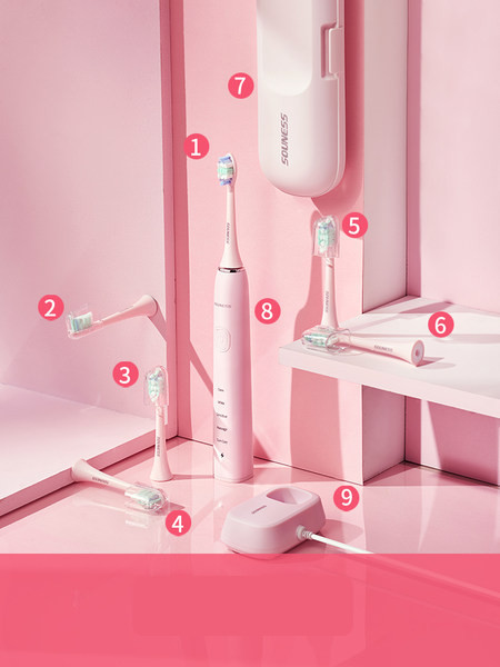 Ultragarsinis kelių spalvų elektrinis dantų šepetėlis