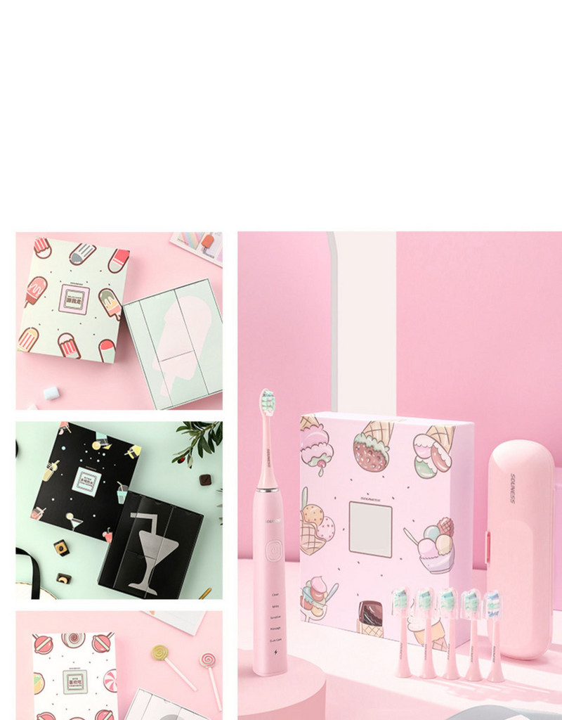 Ultragarsinis kelių spalvų elektrinis dantų šepetėlis