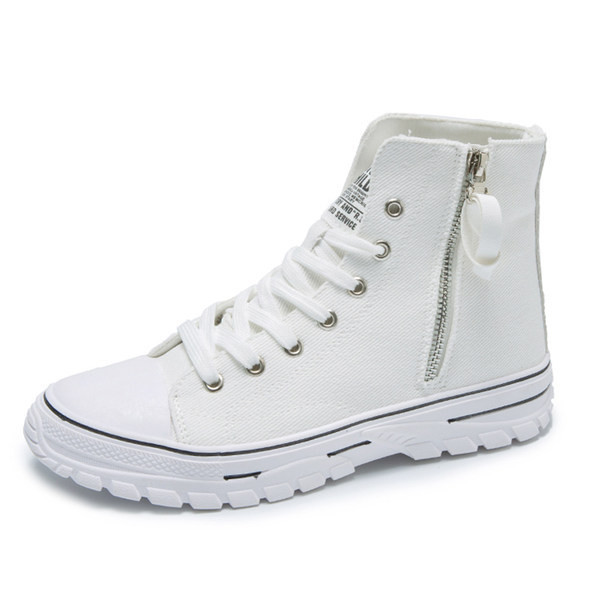 Νέο μοντέλο γυναικεία αθλητικά  υφασμάτων πάνινα παπούτσια σε λευκό και μαύρο χρώμα