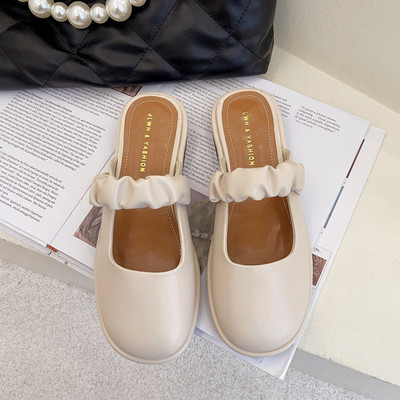 Slēgtas čības no eko ādas, noapaļots modelis