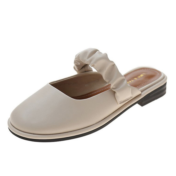 Slēgtas čības no eko ādas, noapaļots modelis