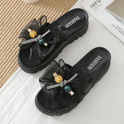 Vasaras sieviešu čības ar tilla lentīti