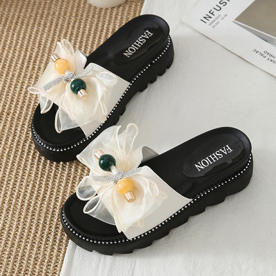 Vasaras sieviešu čības ar tilla lentīti