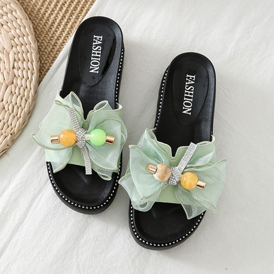 Vasaras sieviešu čības ar tilla lentīti