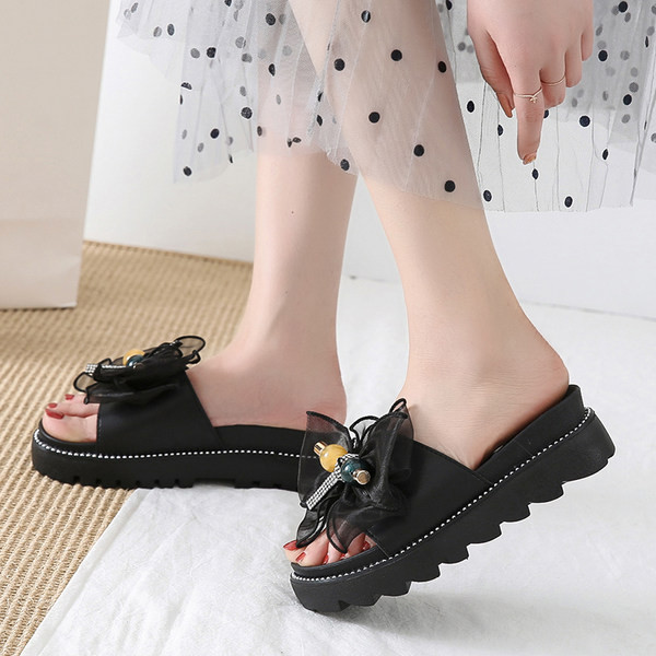 Vasaras sieviešu čības ar tilla lentīti