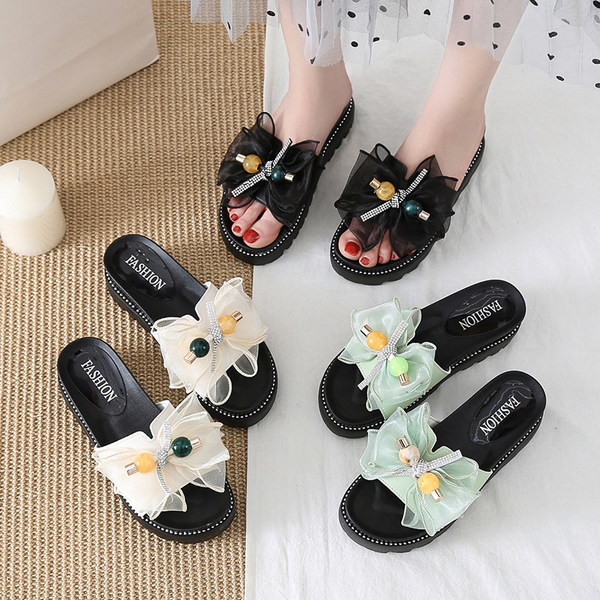 Vasaras sieviešu čības ar tilla lentīti