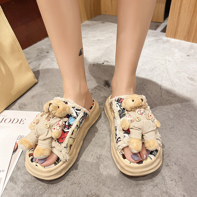 Νέο μοντέλο γυναικείας παντόφλας με τρισδιάστατη αρκούδα