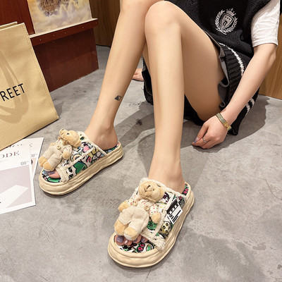 Νέο μοντέλο γυναικείας παντόφλας με τρισδιάστατη αρκούδα