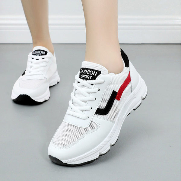 Γυναικεία αθλητικά  παπούτσια με δίχτυα και κορδόνια σε δύο χρώματα