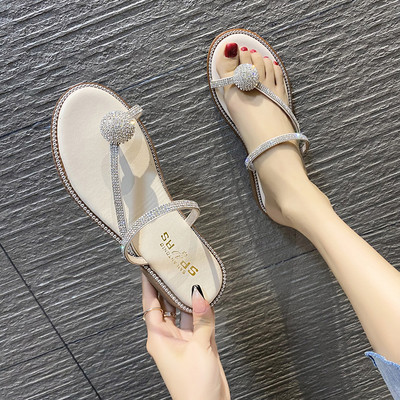 Ikdienas sieviešu čības ar plakanām zolēm un lencītēm ar akmeņiem