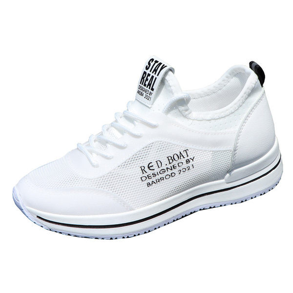 Paprasti moteriški sportbačiai su tinkleliais ir lygiu padu