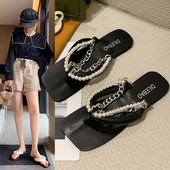 Sieviešu čības starp pirkstiem ar pērlēm