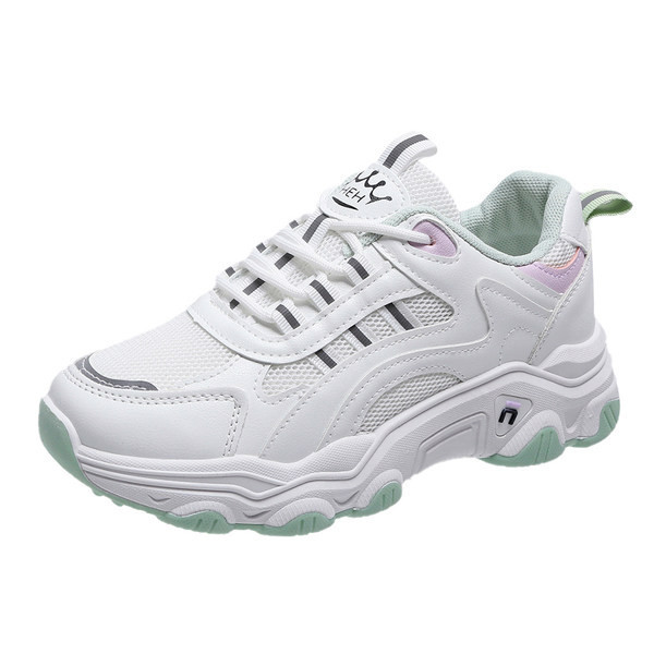 Modernas sieviešu kedas ar raupju zoli - baltā krāsā