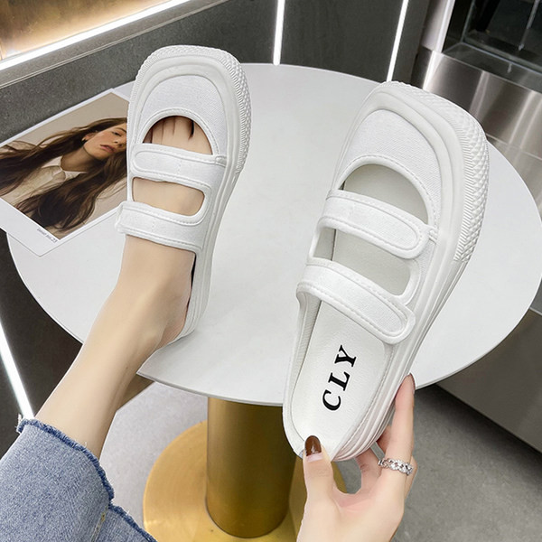 Ikdienas tekstila čības ar velcro