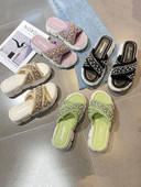 Ikdienas sieviešu čības ar 5 cm zoli un pērlēm