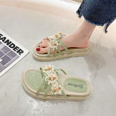 Ikdienas sieviešu čības ar silikona lencēm un 3D ziediem