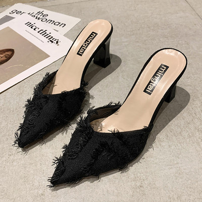 Elegantas tekstila čības ar bārkstīm