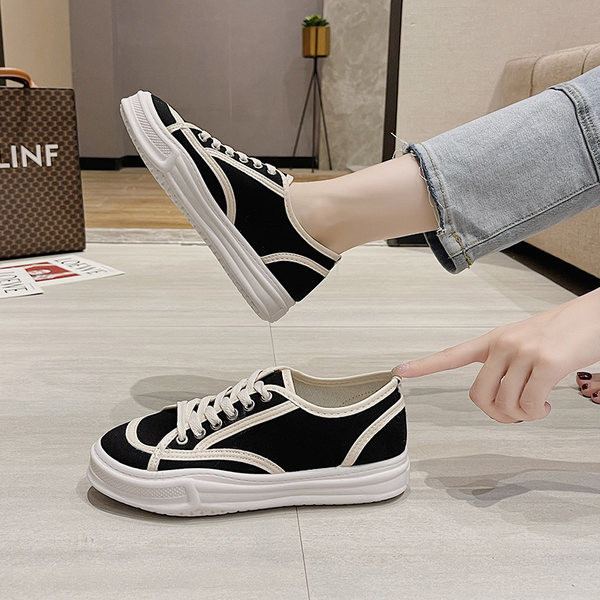 Γυναικεία πάνινα παπούτσια σε μπεζ και ροζ χρώμα