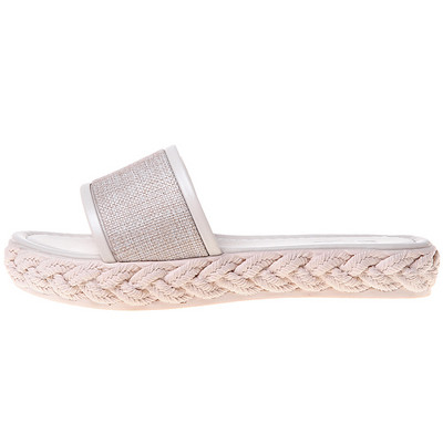 Παντόφλες με επίπεδη σόλα σε δύο χρώματα