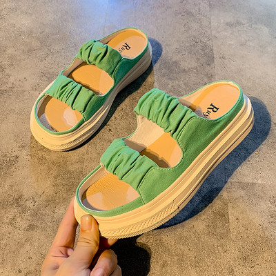 Sieviešu ikdienas čības ar tekstila lencēm