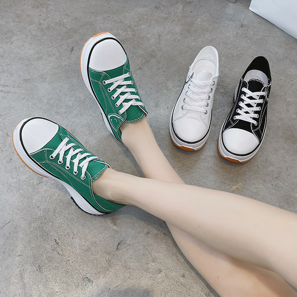 Γυναικεία casual πάνινα παπούτσια με κορδόνια σε τρία χρώματα