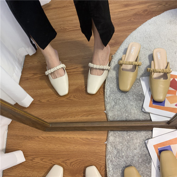 Jauns sieviešu ādas čību modelis no mākslīgās ādas ar kvadrātveida papēdi