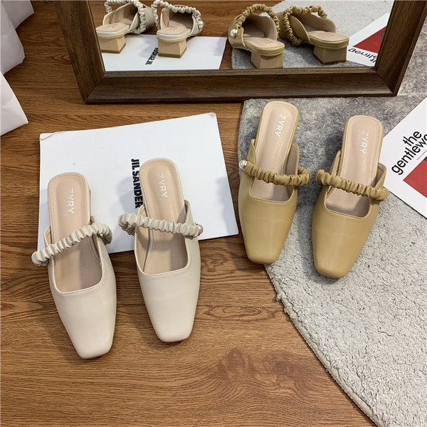 Jauns sieviešu ādas čību modelis no mākslīgās ādas ar kvadrātveida papēdi