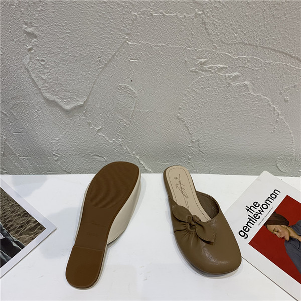 Ежедневни дамски чехли с равна подметка -изкуствена кожа