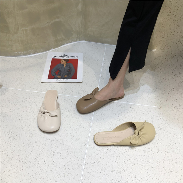 Ежедневни дамски чехли с равна подметка -изкуствена кожа