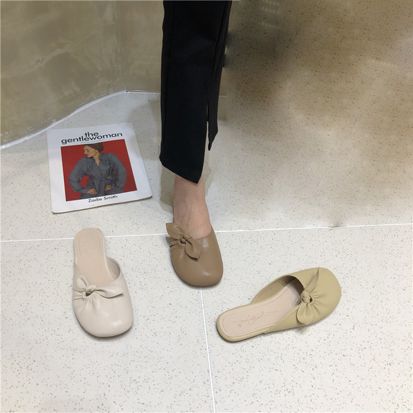 Ежедневни дамски чехли с равна подметка -изкуствена кожа