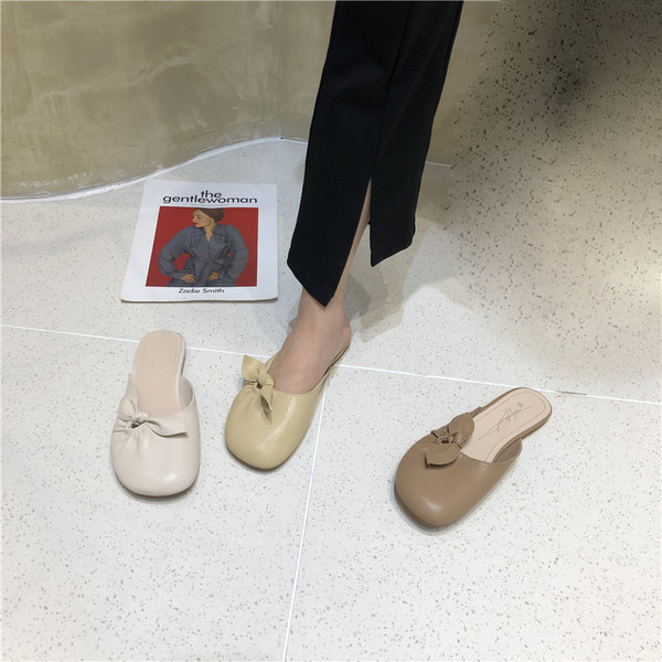 Ежедневни дамски чехли с равна подметка -изкуствена кожа