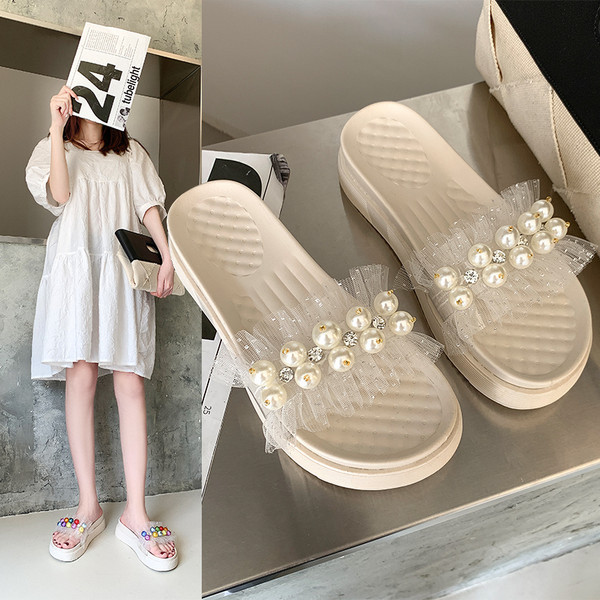 Ikdienas sieviešu čības ar krellēm