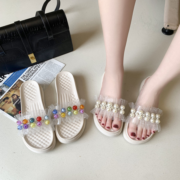 Ikdienas sieviešu čības ar krellēm