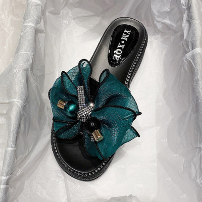 Jauna modeļa vasaras platformas čības ar tilla lenti